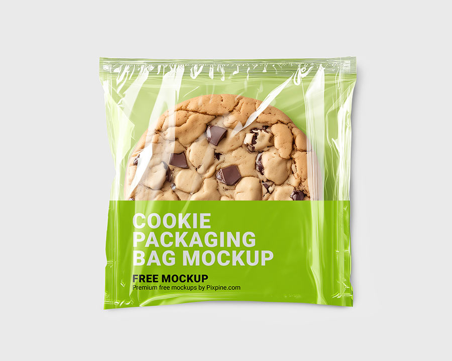 free cookie packaging mockup