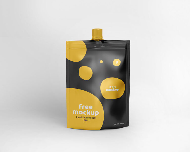 metallic spout pouch mockup