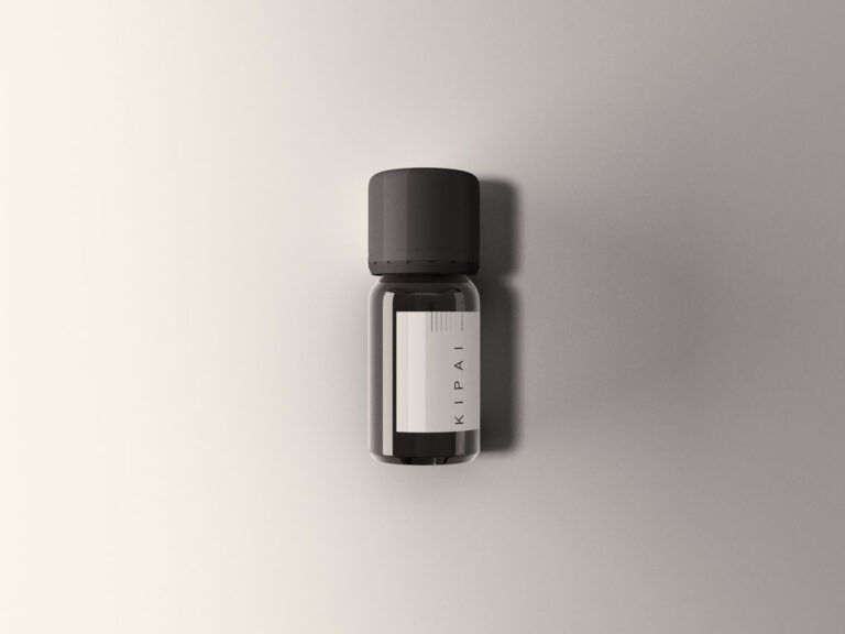 small amber bottle mockup