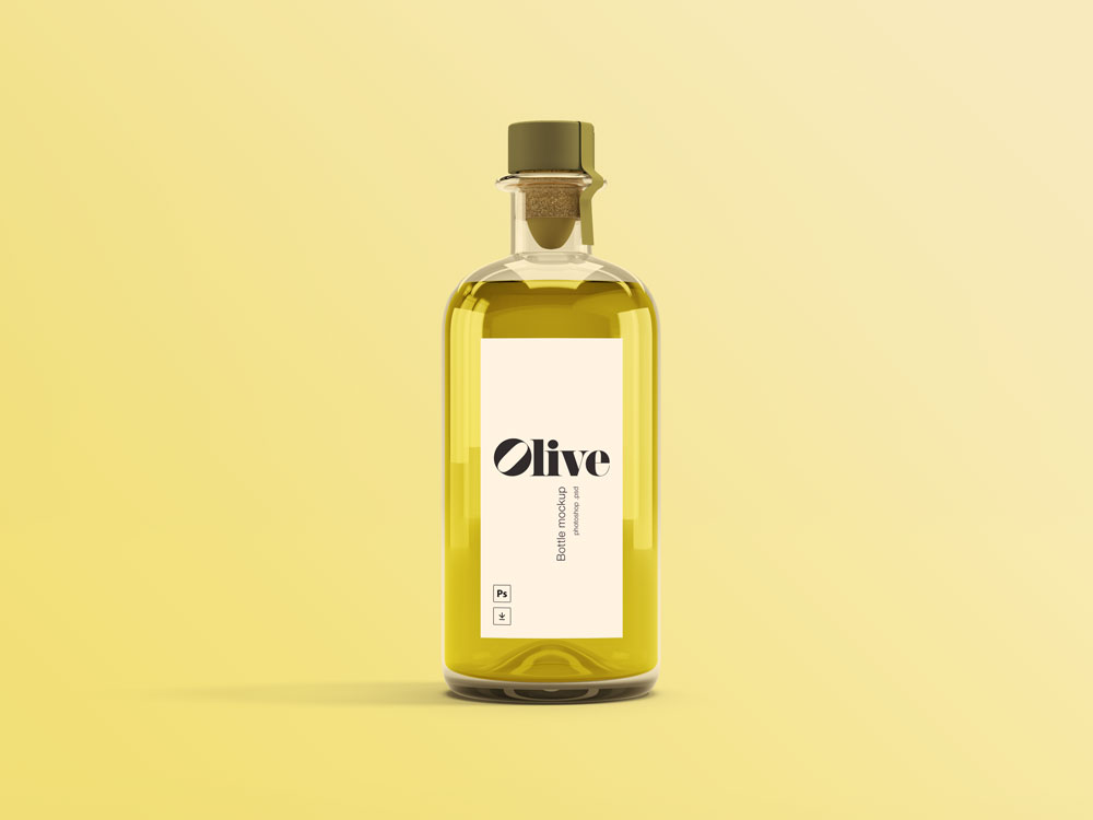 olive oil bottle mockup