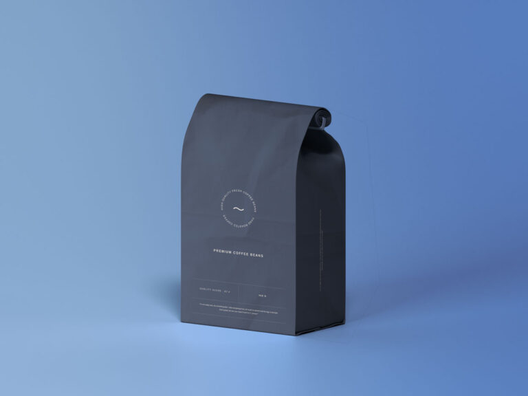 free coffee bag mockup