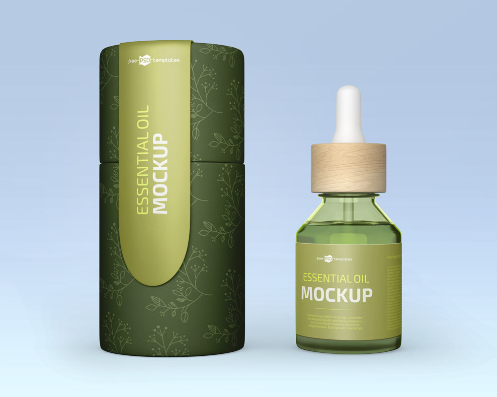 essential oil bottle mockup