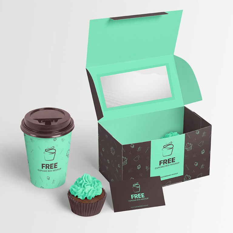 cupcake box mockup