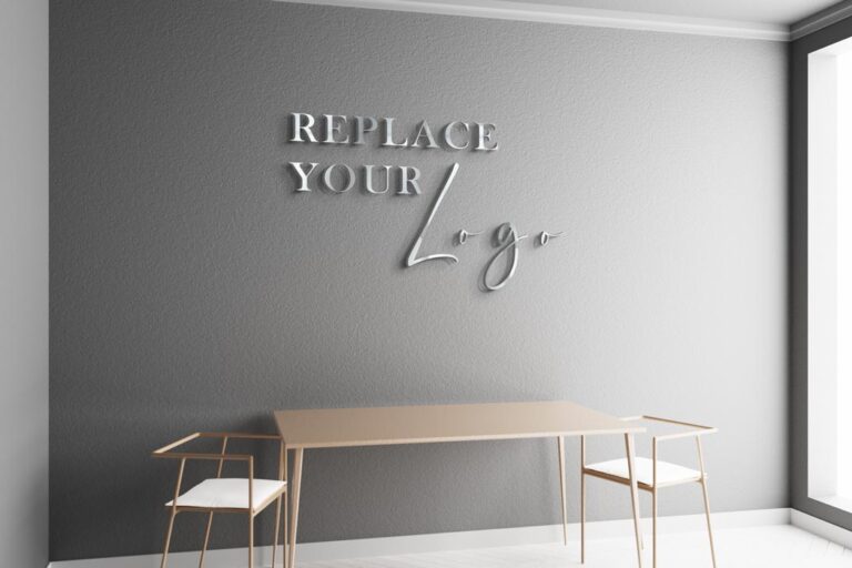 interior wall logo mockup