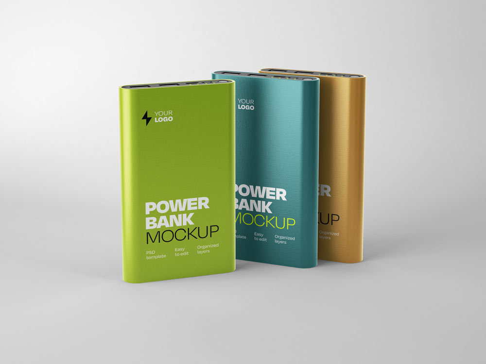 glossy power bank mockup