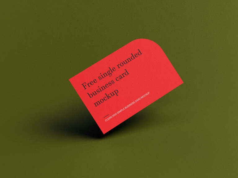 single rounded corner business card mockup