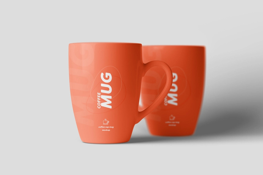 2 coffee mug mockup