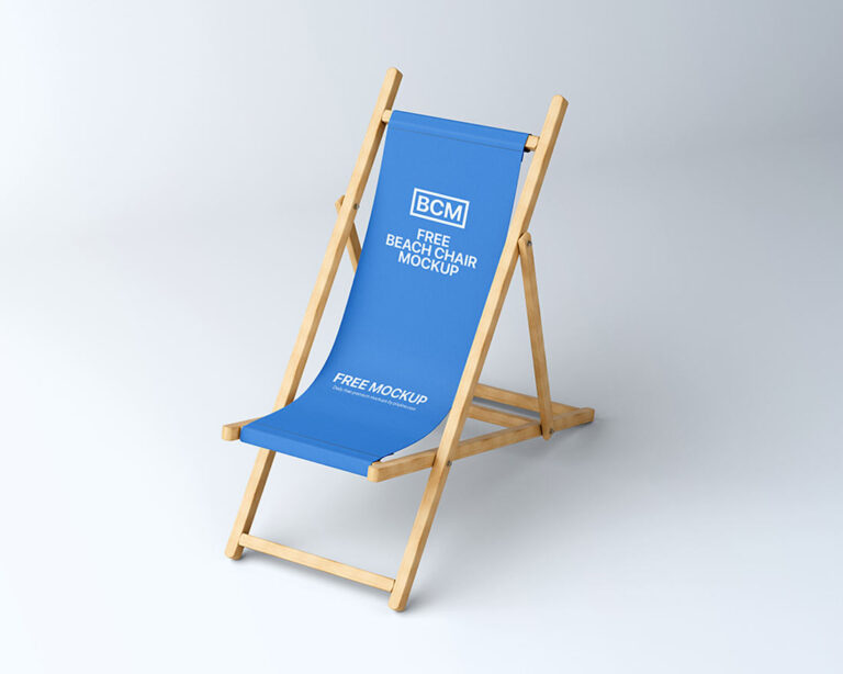 wooden beach chair branding mockup