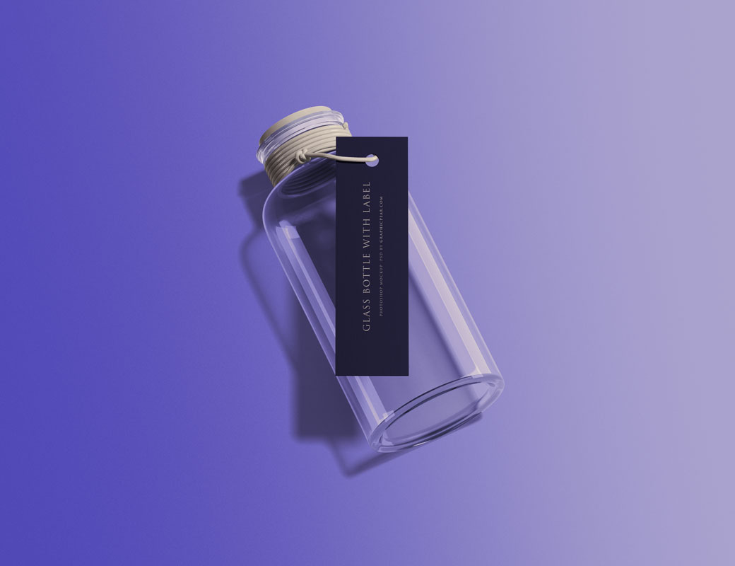 bottle with tag mockup