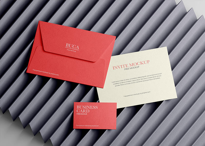 Business card with invitation card mockup