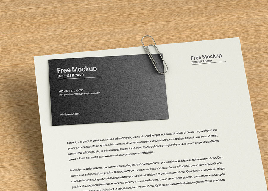 business card with letterhead mockup