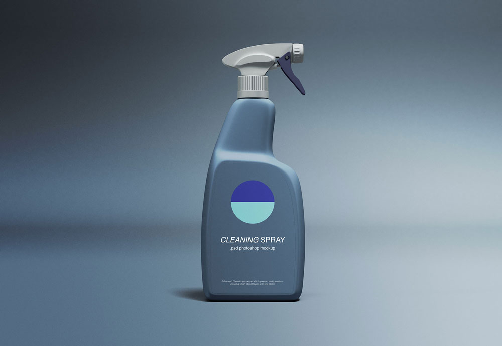 cleaning spray bottle mockup