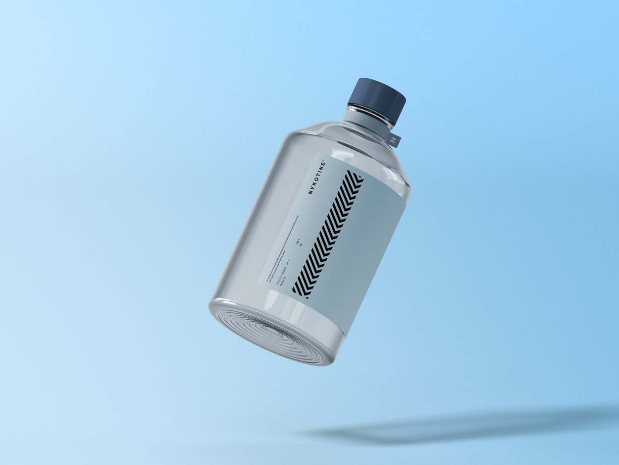 transparent glass medicine bottle mockup