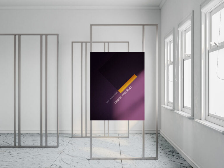 indoor exhibition poster mockup