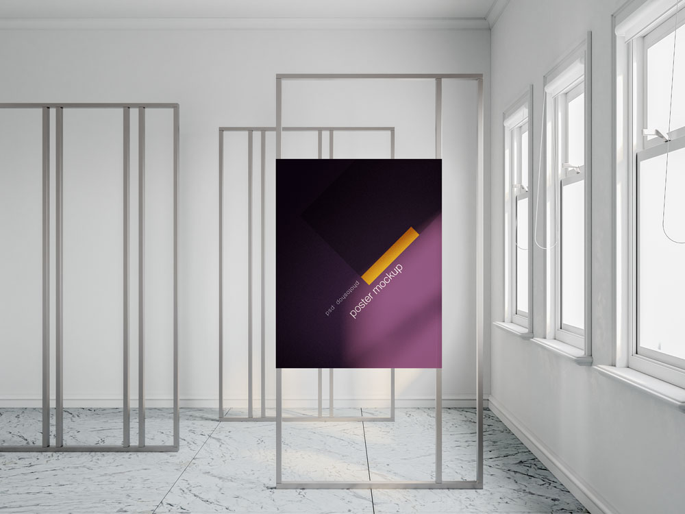 indoor exhibition poster mockup