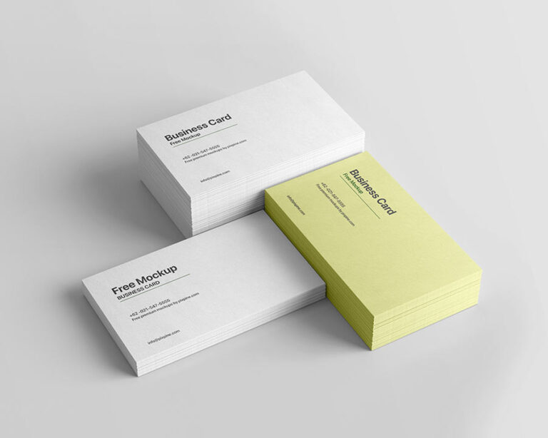 free business card stack mockup