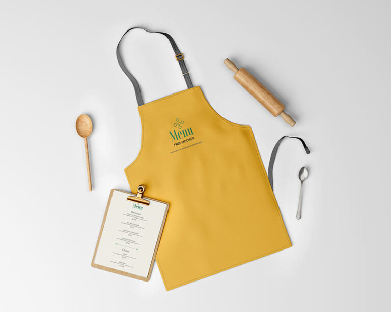 Free Fabric Apron Mockup