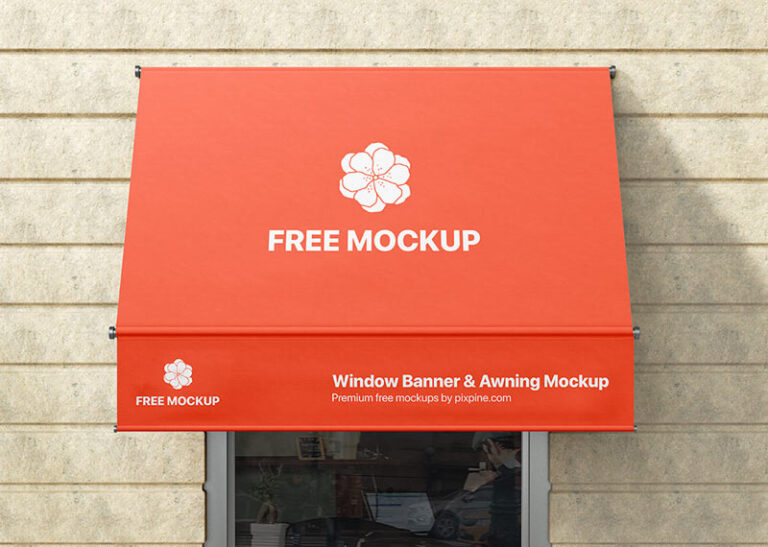 free window banner mockup