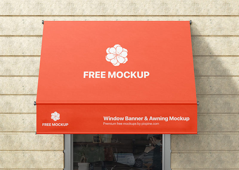 free window banner mockup