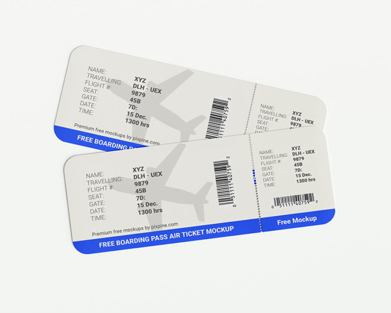 free boarding pass ticket mockupo