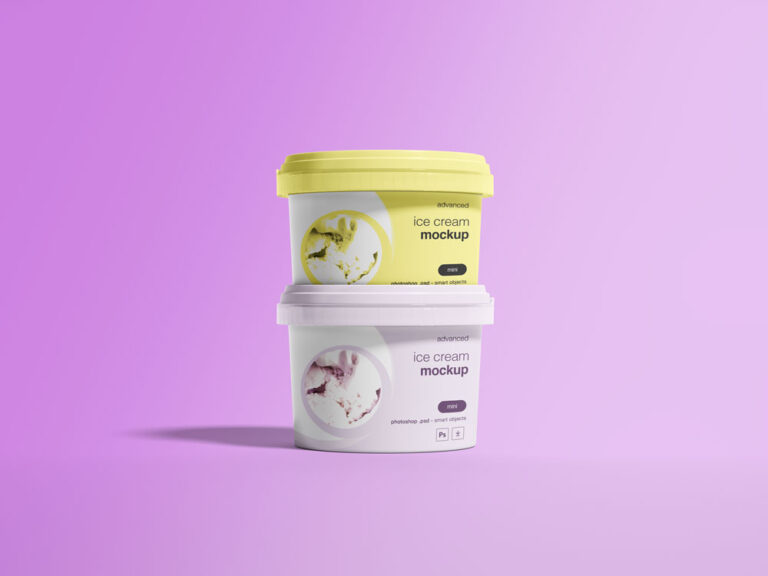 two ice cream cups mockup