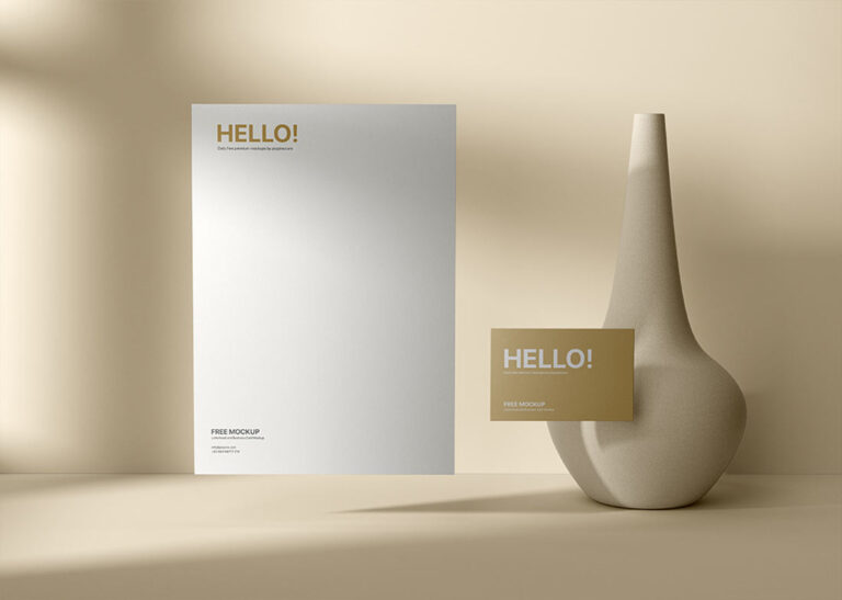 letterhead with business card mockup