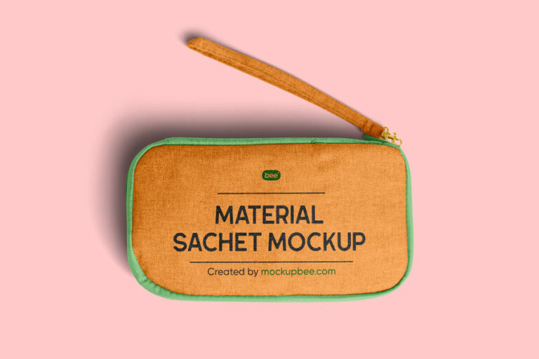 material sachet mockup psd