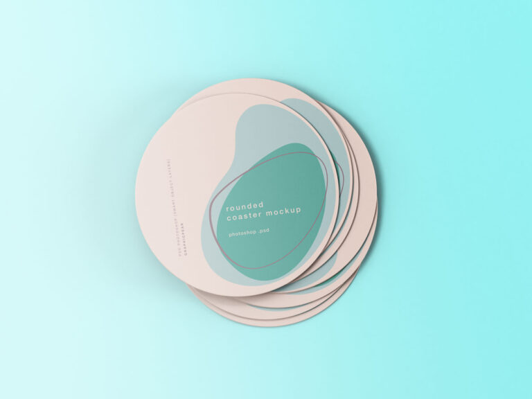 rounded coasters mockup