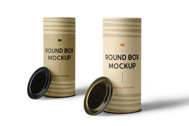 paper round tube box mockup