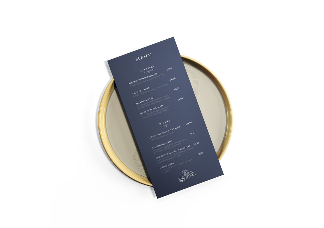 free restaurant menu card mockup