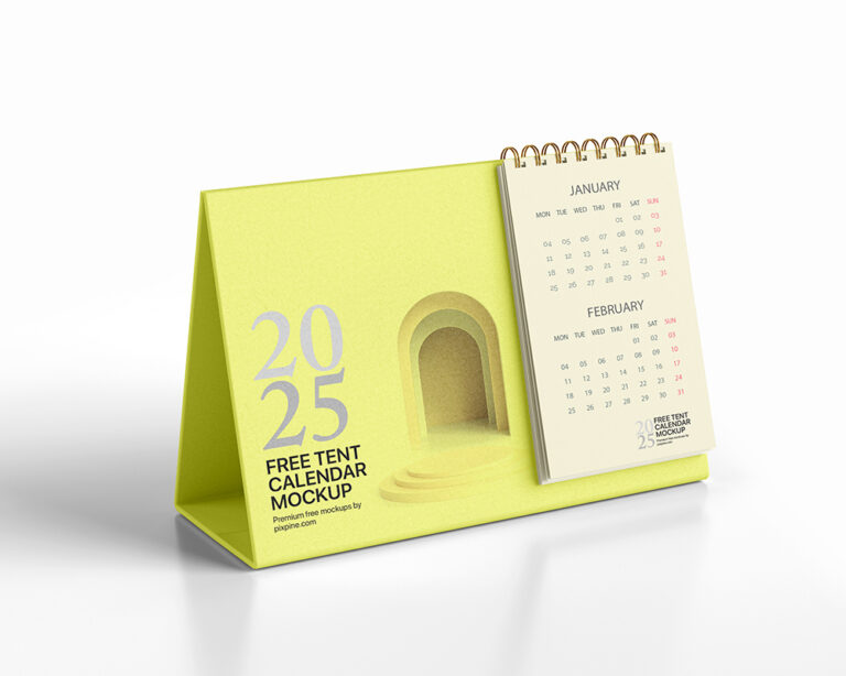 table tent calendar mockup