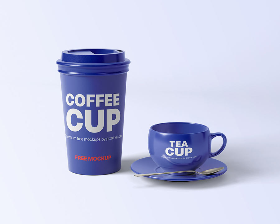 tea and coffee cup mockup