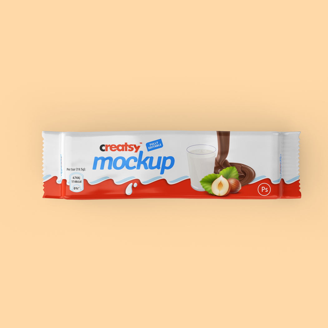 chocolate bar packaging mockup