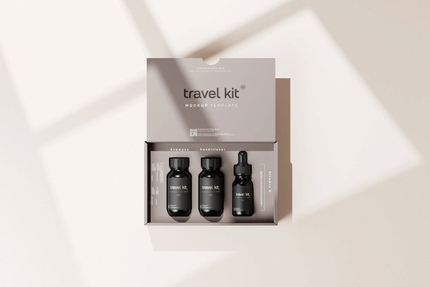 cosmetic travel kit mockup