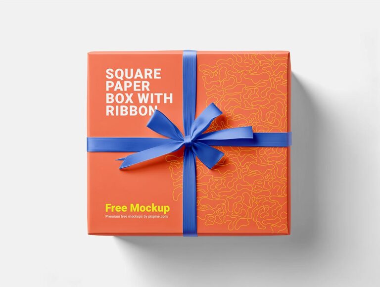 square paper box mockup