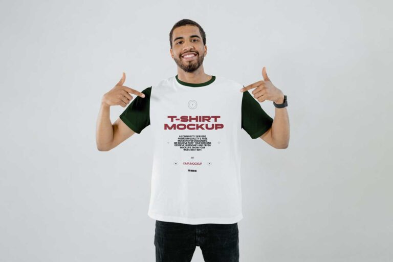 men wearing fit t shirt mockup