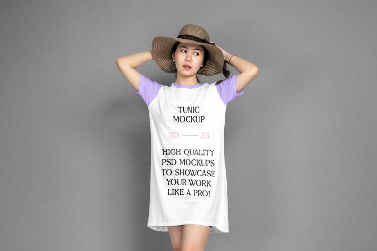 woman free size t shirt mockup