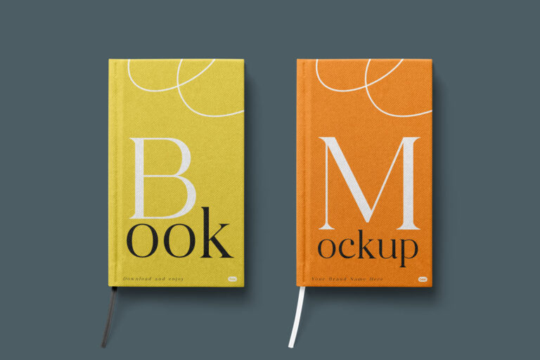 two lying notebook mockup