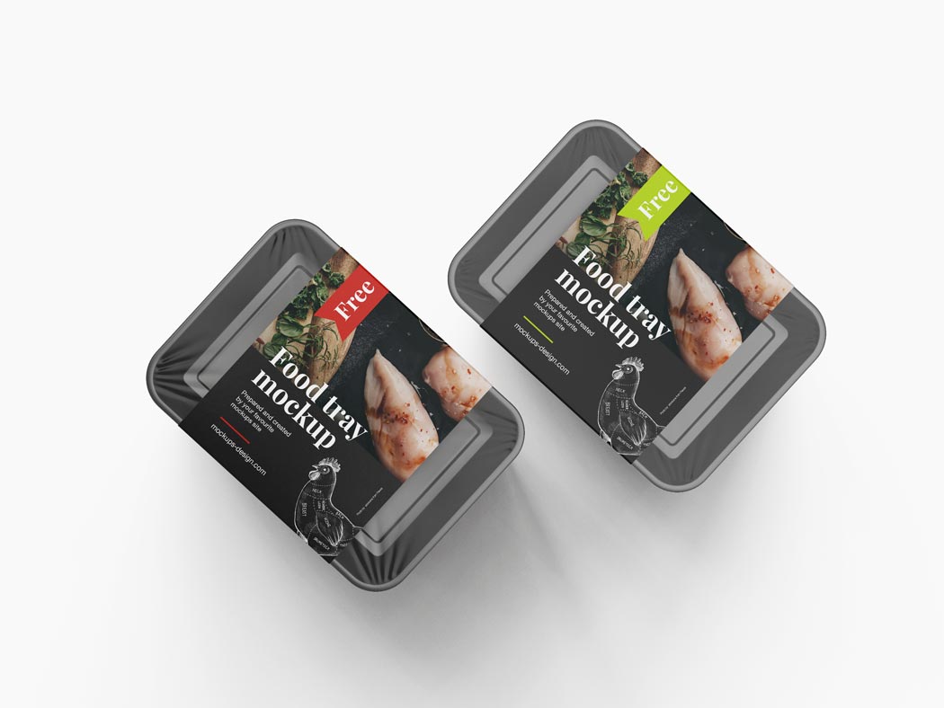 packed food tray mockup