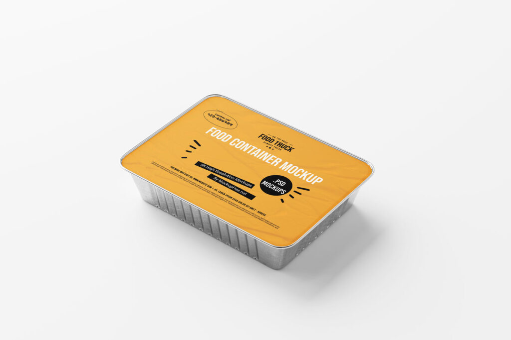 aluminium food box mockup