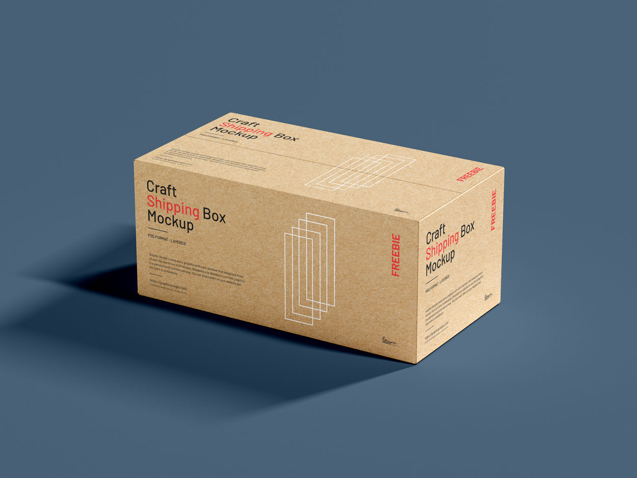 cardboard shipping box mockup