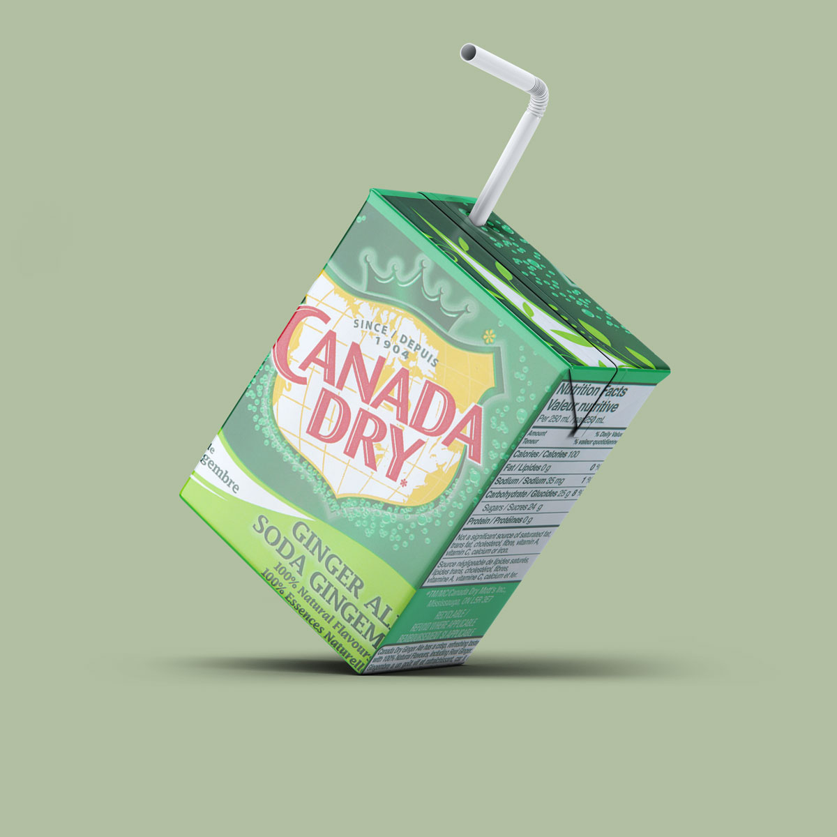 juice box with straw mockup