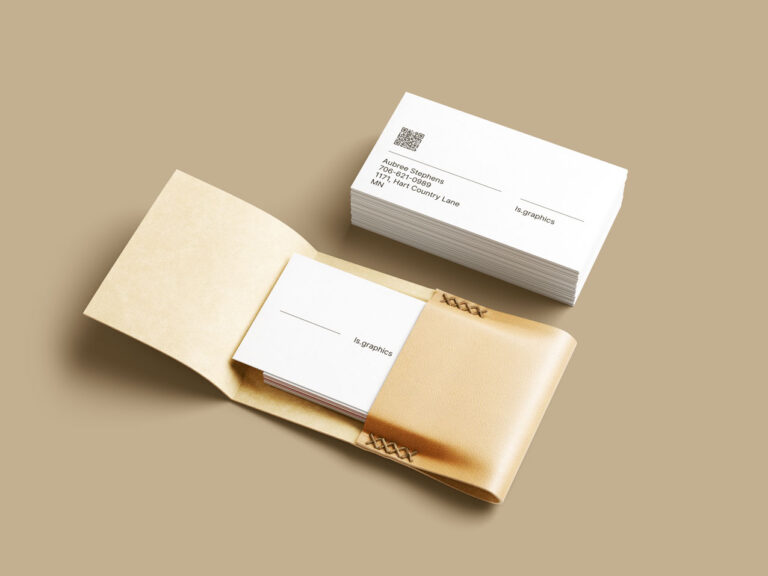 leather business card holder mockup