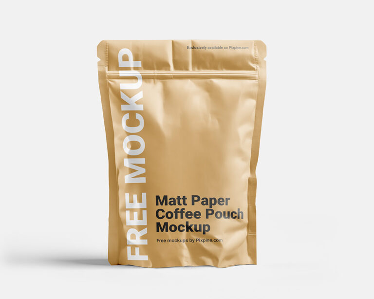 matte finish coffee pouch mockup