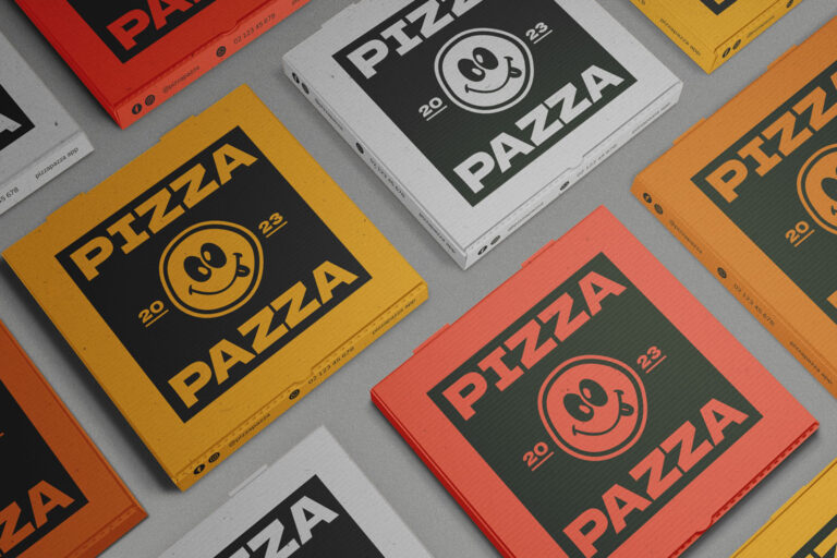 multiple square pizza box mockup