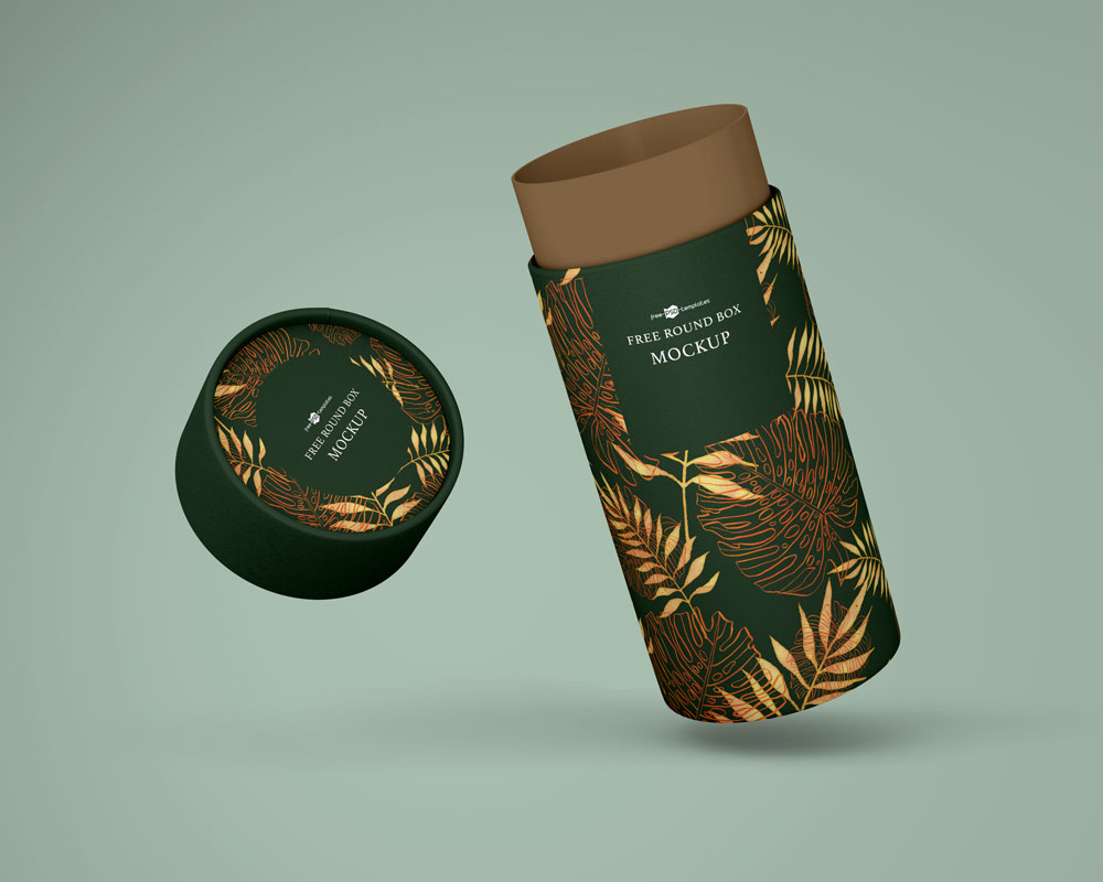 paper cylindrical box mockup psd 4