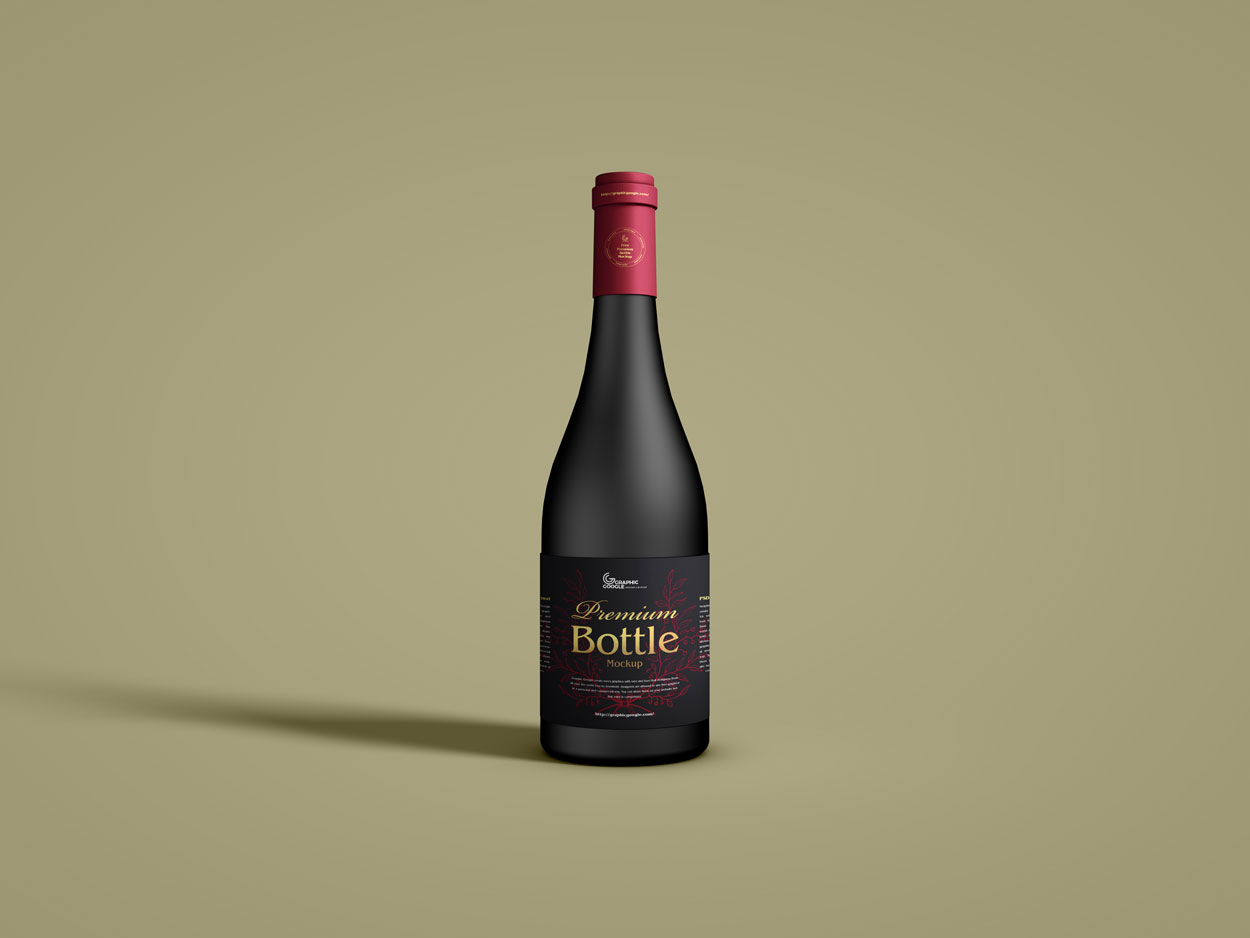 premium wine bottle mockup