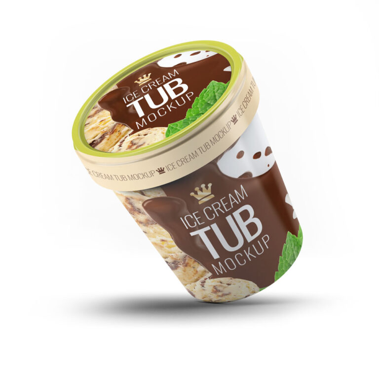 realistic ice cream tub mockup