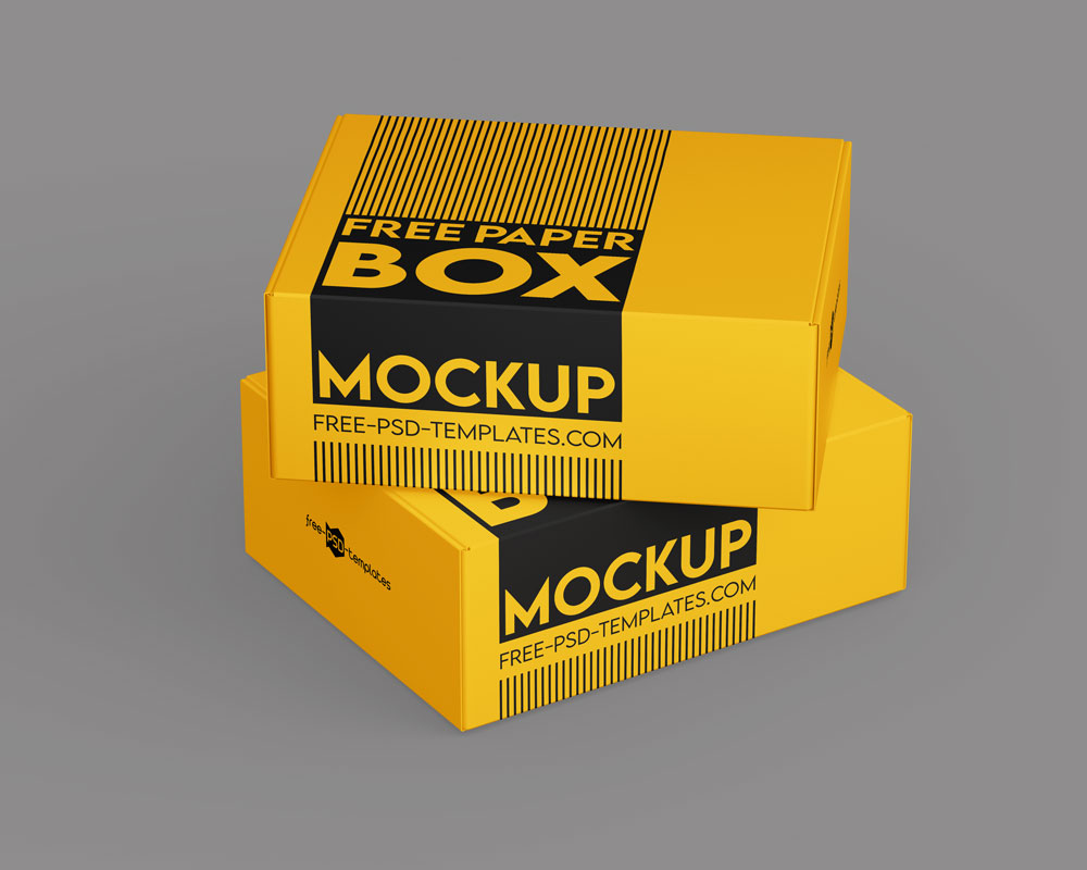 rectangle paper box mockup 3