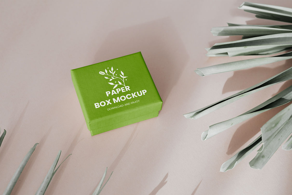 single square paper box mockup